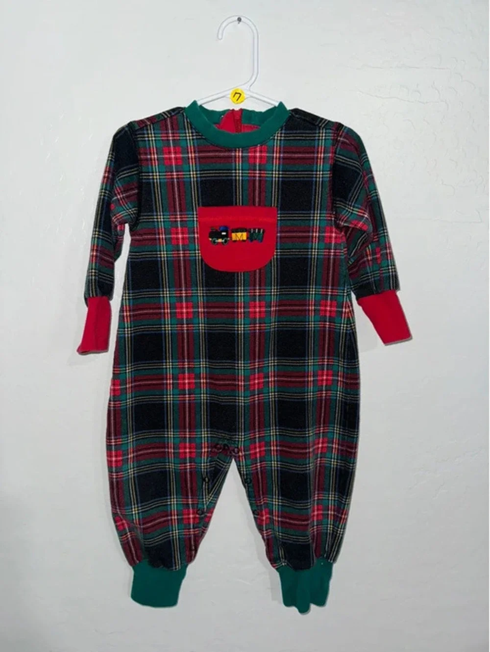 Vintage Rainbow Tag Gymboree XS 17.25 Sts Christmas Train romper Christmas